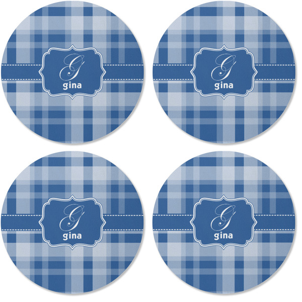 Plaid Coaster Round Rubber Back - Apvl