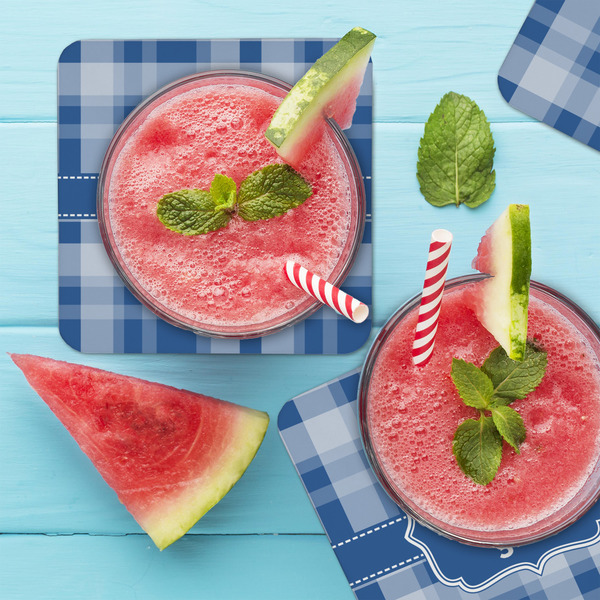 Plaid Coaster Set - LIFESTYLE