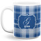 Plaid 11 Oz Coffee Mug - White (Personalized)