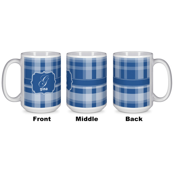 Plaid Coffee Mug - 15 oz - White APPROVAL