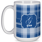 Plaid 15 Oz Coffee Mug - White (Personalized)