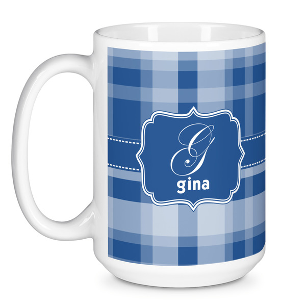Plaid Coffee Mug - 15 oz - White