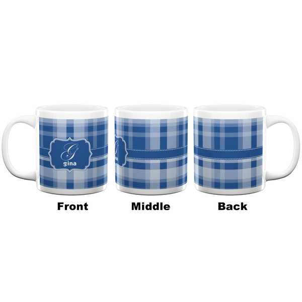 Plaid Coffee Mug - 20 oz - White APPROVAL