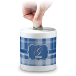 Plaid Coin Bank (Personalized)