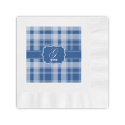Plaid Coined Cocktail Napkins (Personalized)