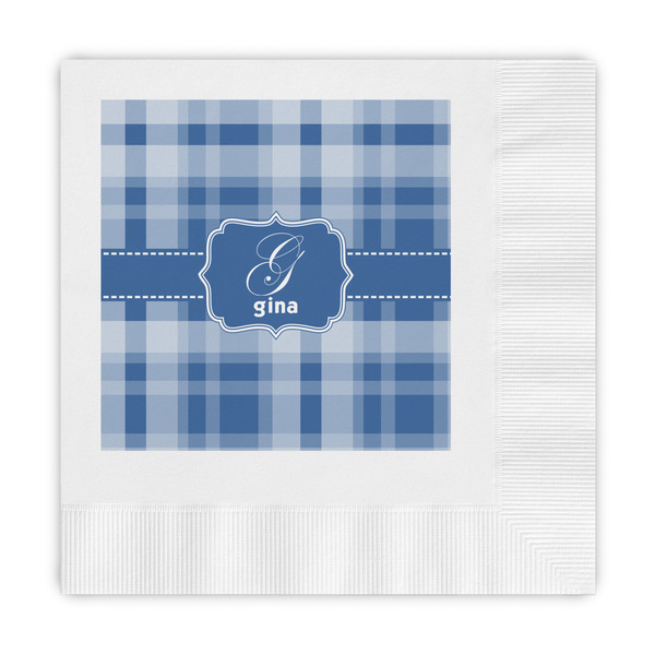Custom Plaid Embossed Decorative Napkins (Personalized)