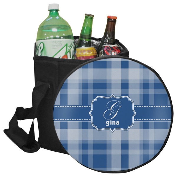 Custom Plaid Collapsible Cooler & Seat (Personalized)