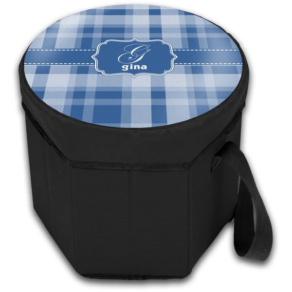Plaid Collapsible Personalized Cooler & Seat (Closed)