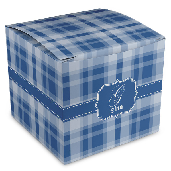 Custom Plaid Cube Favor Gift Boxes (Personalized)