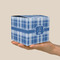 Plaid Cube Favor Gift Box - On Hand - Scale View