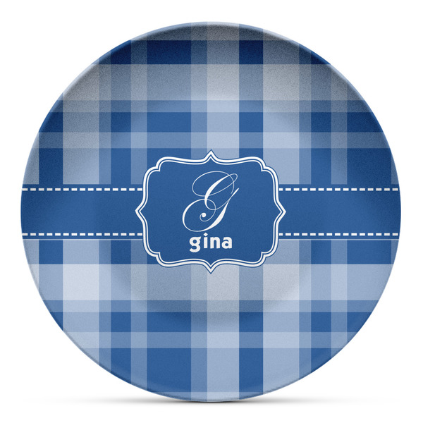 Custom Plaid Microwave Safe Plastic Plate - Composite Polymer (Personalized)