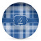 Plaid Microwave Safe Plastic Plate - Composite Polymer (Personalized)