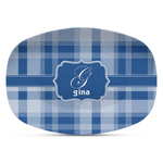 Plaid Plastic Platter - Microwave & Oven Safe Composite Polymer (Personalized)