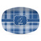 Plaid Plastic Platter - Microwave & Oven Safe Composite Polymer (Personalized)
