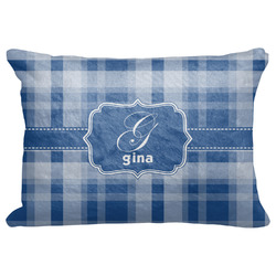 Plaid Decorative Baby Pillowcase - 16"x12" w/ Name and Initial
