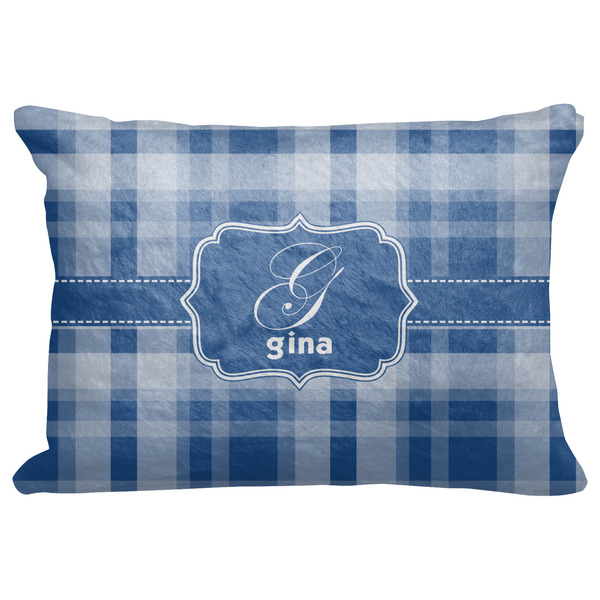 Custom Plaid Decorative Baby Pillowcase - 16"x12" w/ Name and Initial