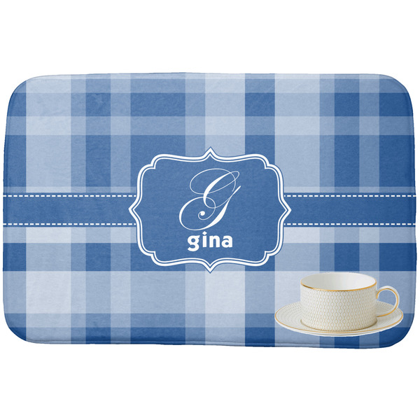 Plaid Dish Drying Mat - with cup