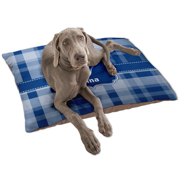 Custom Plaid Dog Bed - Large w/ Name and Initial