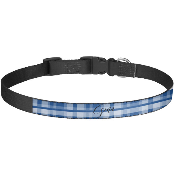 Custom Plaid Dog Collar - Large (Personalized)
