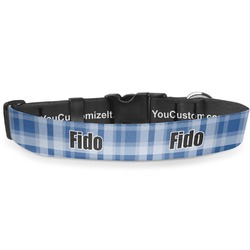 Plaid Deluxe Dog Collar - Extra Large (16" to 27") (Personalized)