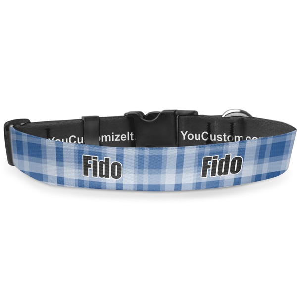 Custom Plaid Deluxe Dog Collar - Small (8.5" to 12.5") (Personalized)