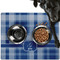 Plaid Dog Food Mat - Large w/ Name and Initial