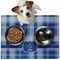 Plaid Dog Food Mat - Medium LIFESTYLE