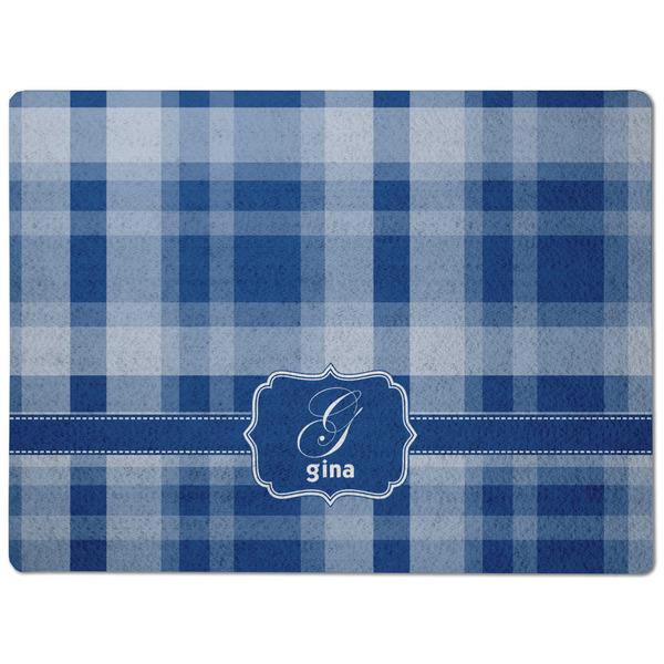 Plaid Dog Food Mat - Medium without bowls