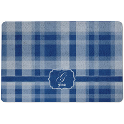 Plaid Dog Food Mat w/ Name and Initial