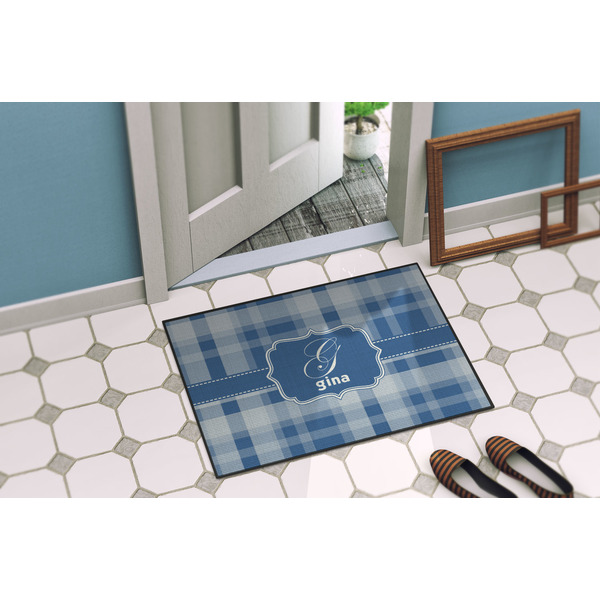 Plaid Door Mat Lifestyle
