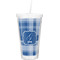 Plaid Double Wall Tumbler with Straw (Personalized)