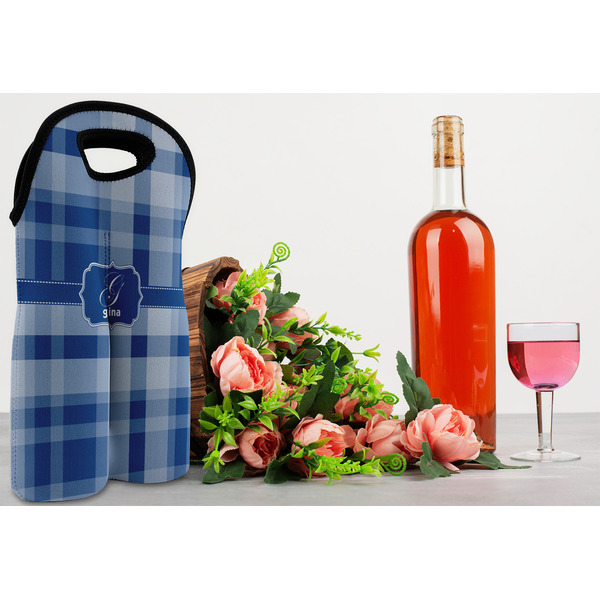 Plaid Double Wine Tote - LIFESTYLE (new)