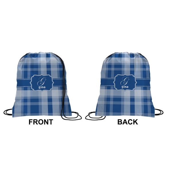 Plaid Drawstring Backpack Front & Back Small