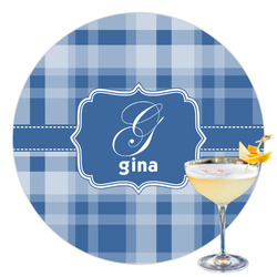Plaid Printed Drink Topper - 3.5" (Personalized)