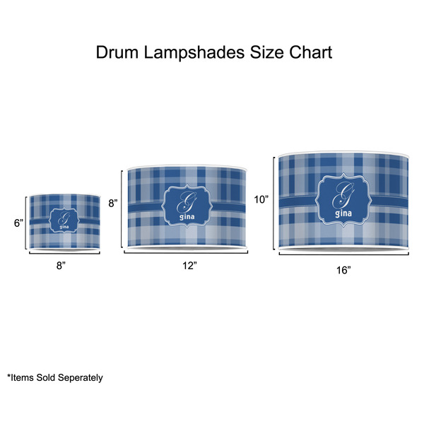 Plaid Drum Lampshades - Sizing Chart