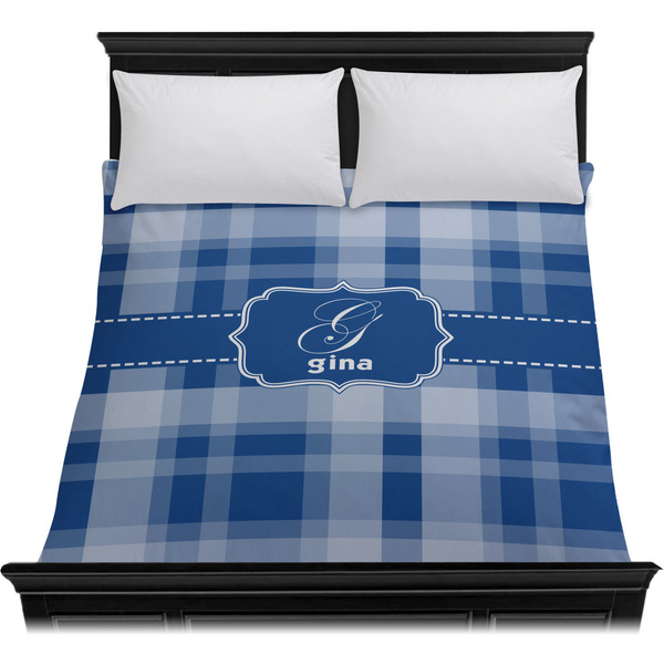 Plaid Duvet Cover - Queen - On Bed - No Prop