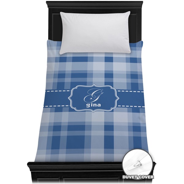 Custom Plaid Duvet Cover - Twin (Personalized)
