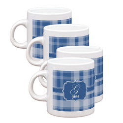 Plaid Single Shot Espresso Cups - Set of 4 (Personalized)