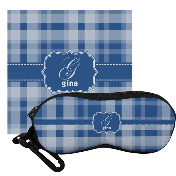 Custom Plaid Eyeglass Case & Cloth (Personalized)