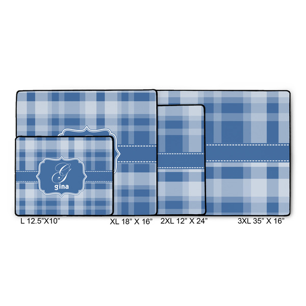 Plaid Gaming Mats - SIZE CHART