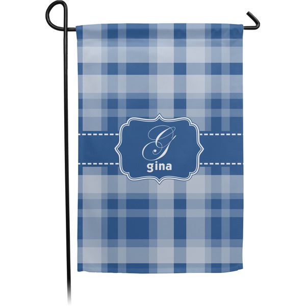 Custom Plaid Small Garden Flag - Double Sided w/ Name and Initial