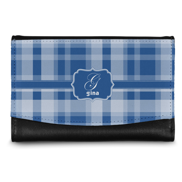 Custom Plaid Genuine Leather Women's Wallet - Small (Personalized)