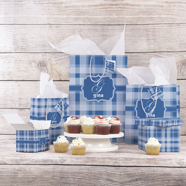 Plaid Gift Bags - In Context