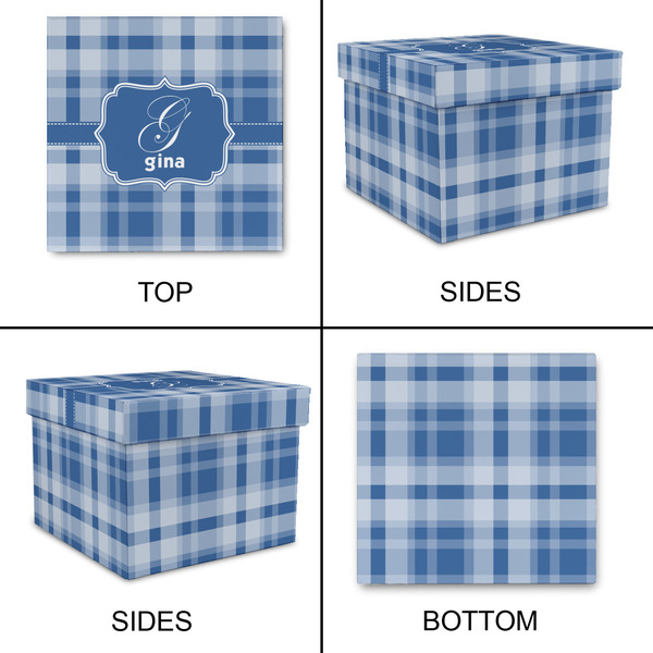 Plaid Gift Boxes with Lid - Canvas Wrapped - Large - Approval