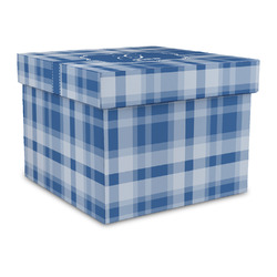 Plaid Gift Box with Lid - Canvas Wrapped - Large (Personalized)