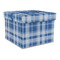 Plaid Gift Boxes with Lid - Canvas Wrapped - Large - Front/Main