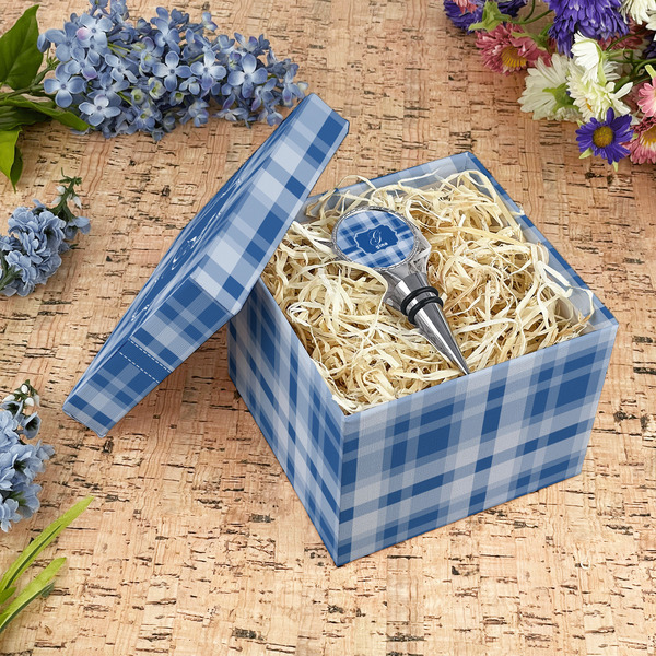 Plaid Gift Boxes with Lid - Canvas Wrapped - Medium - In Context