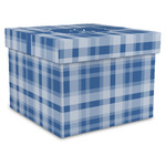 Plaid Gift Box with Lid - Canvas Wrapped - X-Large (Personalized)
