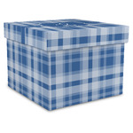 Plaid Gift Box with Lid - Canvas Wrapped - X-Large (Personalized)
