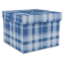 Plaid Gift Box with Lid - Canvas Wrapped - XX-Large (Personalized)